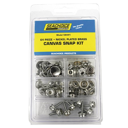 Nickel Plated Brass Canvas Snap Kit - 64 Piece